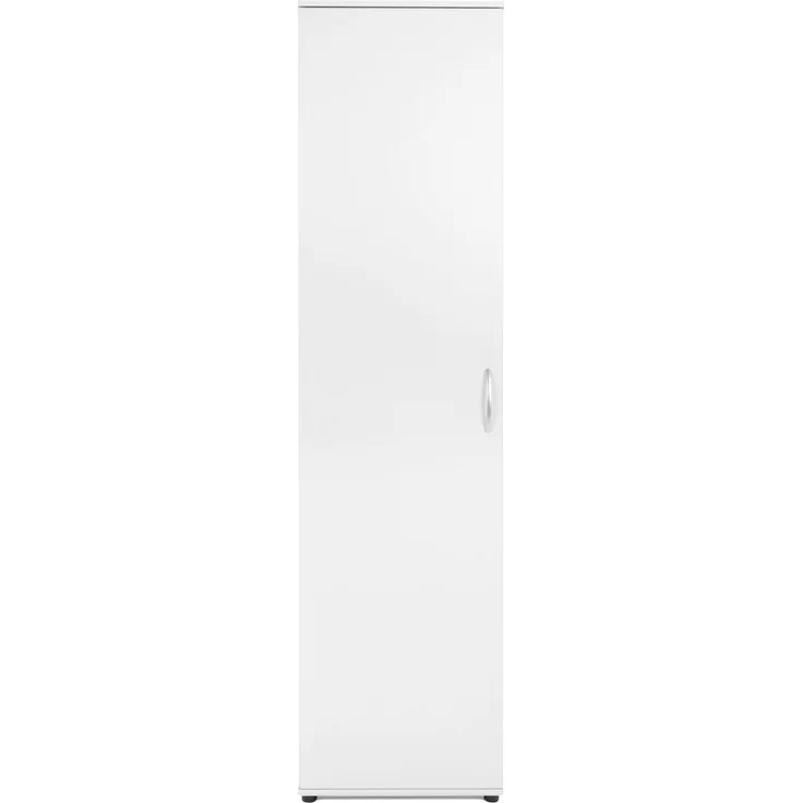 Garderobenschrank >Andy< 1 Tür, 5 Böden, in Weiß - 50x187x34cm (BxHxT) – Bild 5