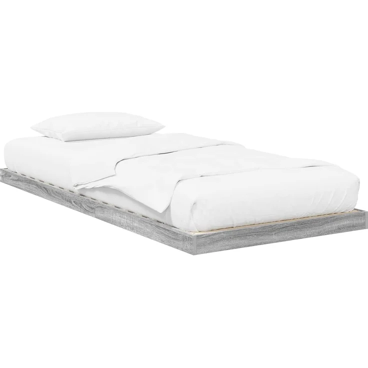 vidaXL Bodenbettrahmen, Holz Grau Sonoma, 71,5x190 cm – Bild 1