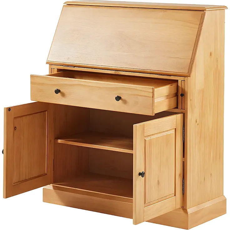 Vente-unique - Sekretär - MDF & Kiefernholz - Eichefarben - CLEORE – Bild 6