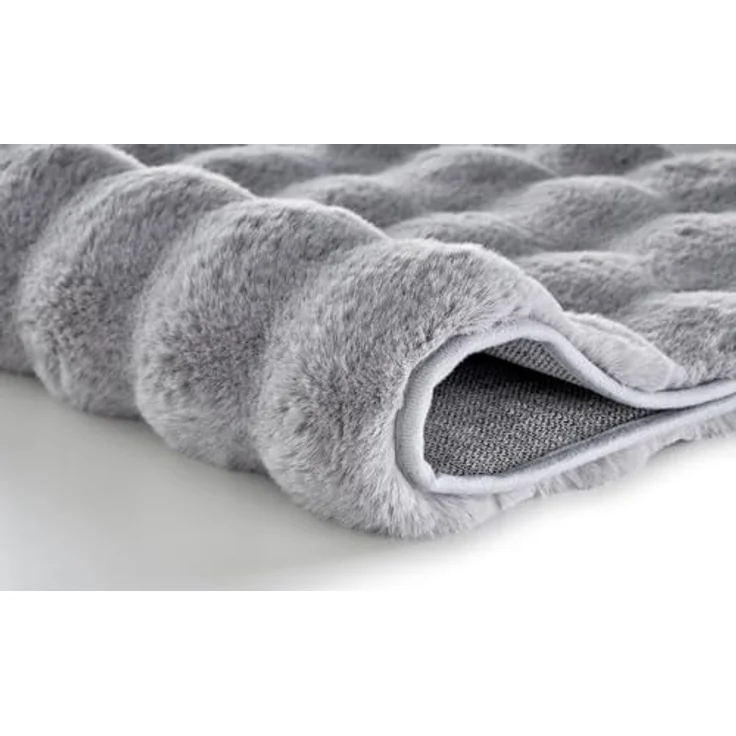 Kleine Wolke Badematte Cloud, Höhe 28 mm, rutschhemmend beschichtet, fußbodenheizungsgeeignet, Polyester, rechteckig, Badteppich, Uni Farben, Hoch-Tief Effekt, besonders weich – Bild 7
