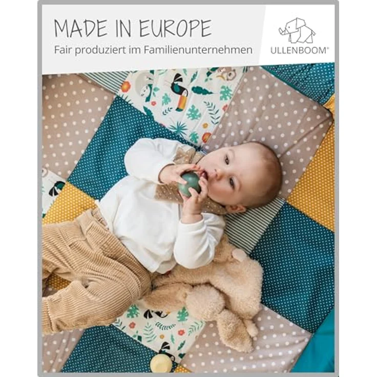 ULLENBOOM personalisierbare Krabbeldecke für Baby 140x140 cm - Dick & weich | Perfekt als Geschenk, Außenmaterial: 100% Baumwolle, OEKO-TEX zertifiziert, Made in EU, Schadstoffgeprüft, waschbar – Bild 5