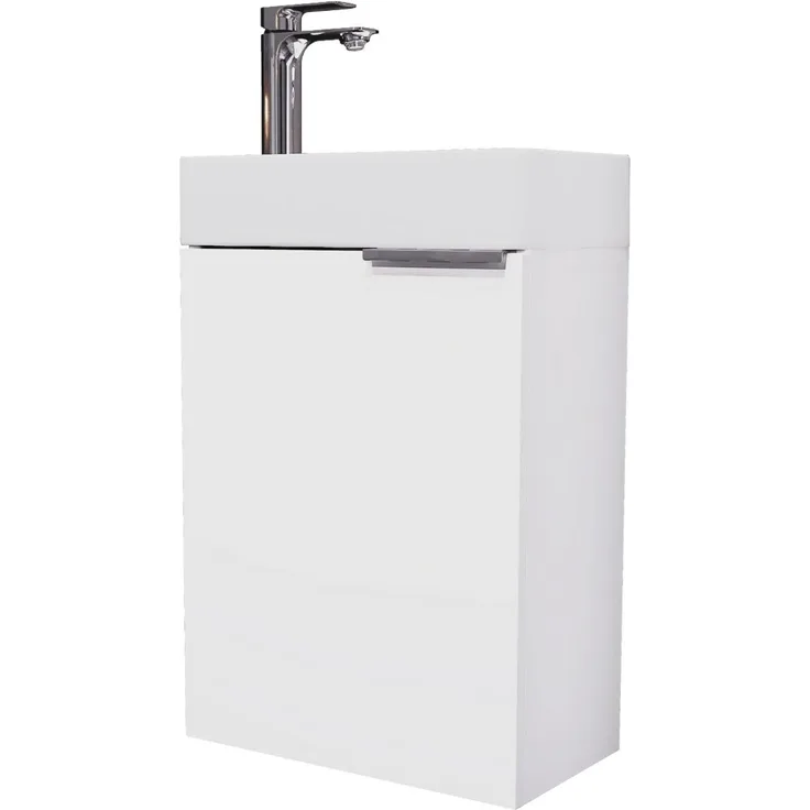 Planetmöbel Waschtisch mit Unterschrank 40 cm Waschbecken Bad Gäste WC, weiß
