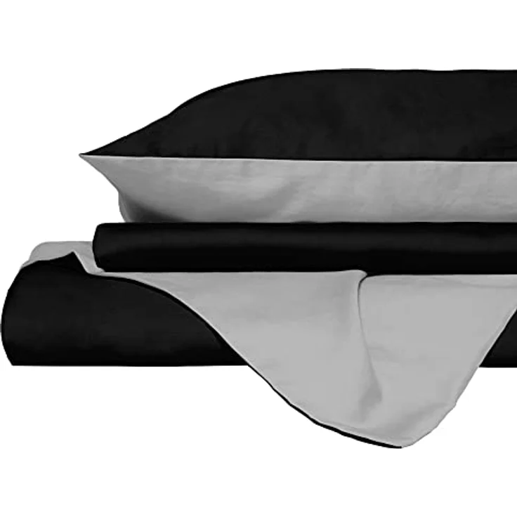 Italian Bed Linen Natural Color Doubleface Bettbezug, 100% Baumwolle, Turteltaube/Rauch, Doppelte – Bild 10
