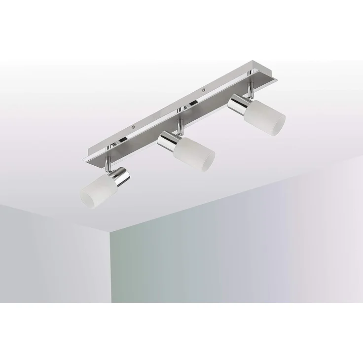 TRANGO LED Deckenleuchte, 3-flammig 2007-38 LED Deckenleuchte Chrom-Optik & Aluminium gebürstet Serie GRACE inkl. 3x G9 LED Leuchtmittel 3.000K warmweiße Lichtfarbe Badleuchte, Flurleuchte, Küchenleuchte, Schwenkbare LED Deckenlampe, Kronleuchter – Bild 5