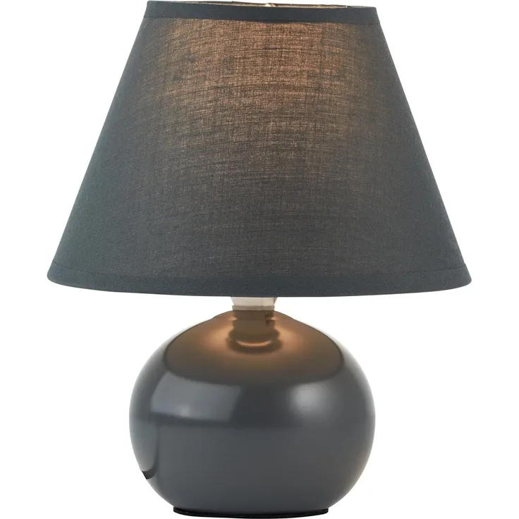 Brilliant Tischleuchten Primo Uni, Grau, Stoff, Keramik, 61047/63