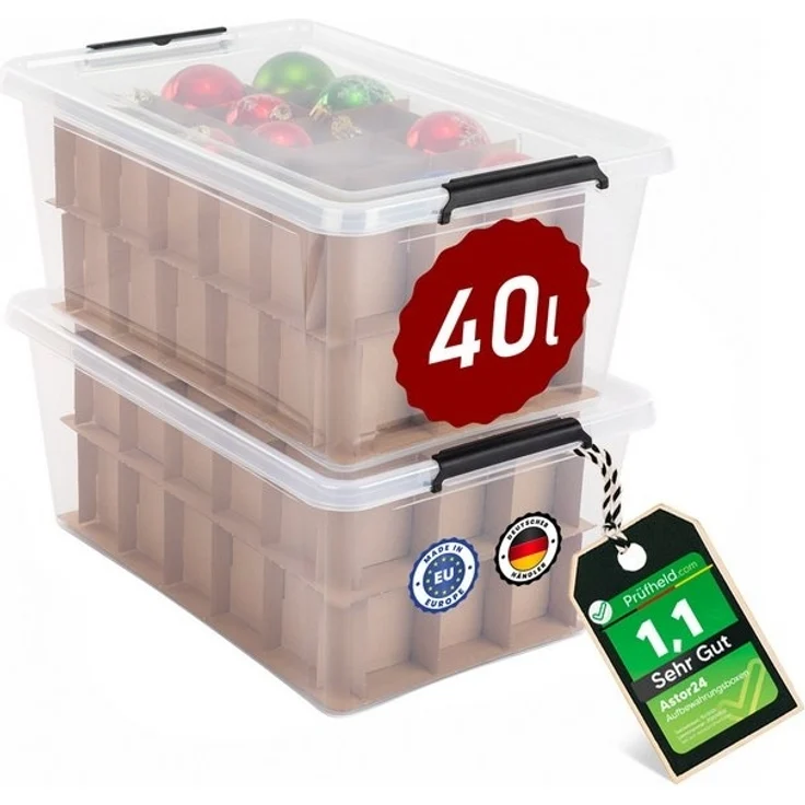 astor24 Aufbewahrungsbox Aufbewahrungsbox mit Deckel 4er Set Kunststoffbox Stapelbox Lagerbox (Spielzeugbox, 2 St, Lagerbox), Regalbox Kiste – Bild 2