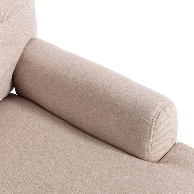 Stuhl mit Fußhocker, ergonomisches Relaxstuhl-Set mit Seitentaschen, Pull-Point-Design, weicher Schaumstoffpolsterung,Beige – Bild 10