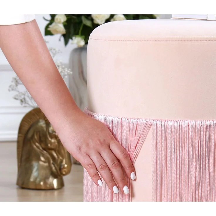 Hanah Home 'Merkur - Pink' Pouffe, Rosa, 45 x 40 x 45 cm – Bild 4