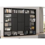 Regalwand TORO 85 System schwarzbraun Eiche