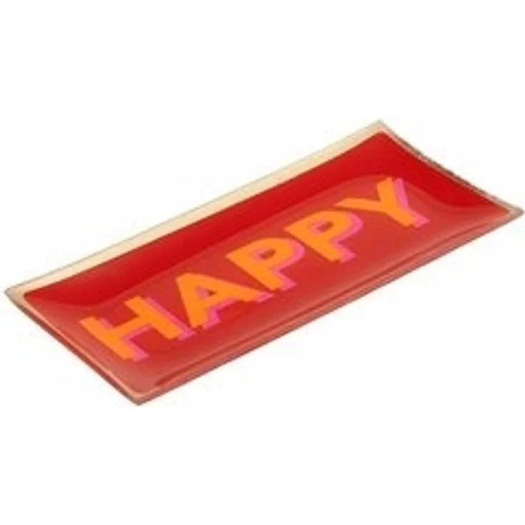 Giftcompany - Glasteller "Love Plates" HAPPY Dekoteller 10x21cm Rot 1088305003 – Bild 4