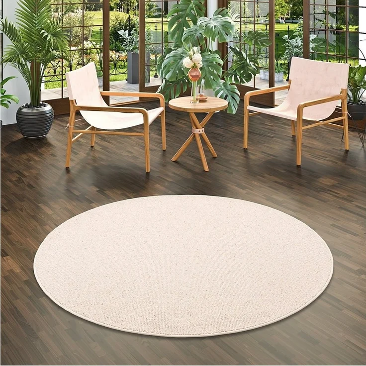 Snapstyle Wollteppich Natur Teppich Wolle Berber Rund, Rund, Höhe: 10 mm – Bild 5