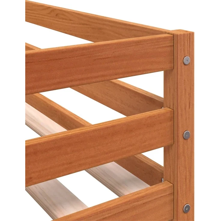 vidaXL Etagenbett mit Vorhängen Weiß & Schwarz 90x190 cm Kiefernholz 3284039 – Bild 8