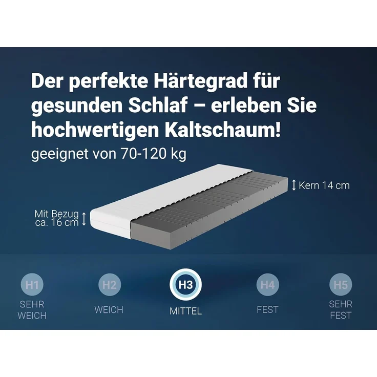 Matratzenset Betten-ABC KSP-500, 100 x 220 cm, H3 + Lattenrost Max 1 NV MZV – Bild 3