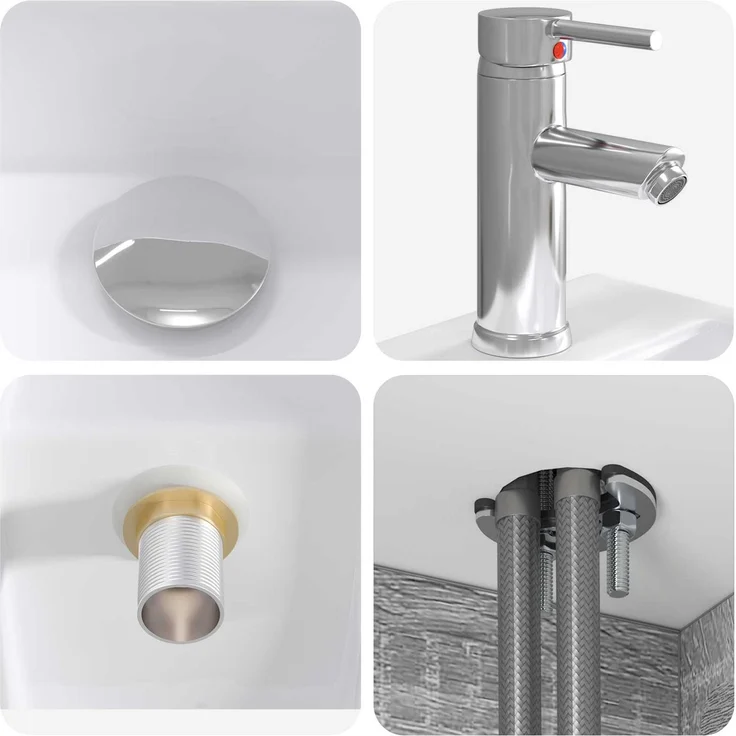 vidaXL Badezimmerschrank-Set 2 stk. Grau Sonoma 83 x 35 x 80 cm 3404070 – Bild 8