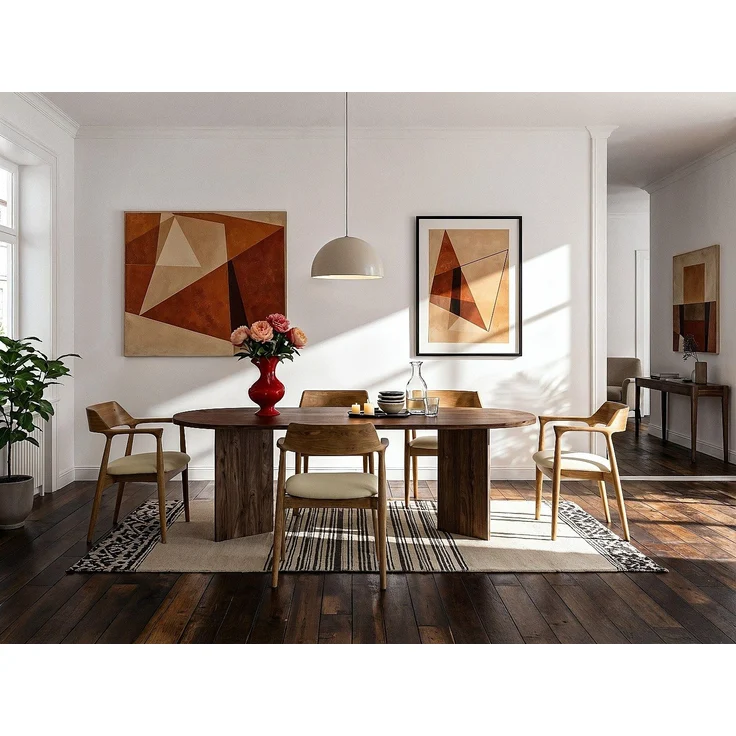 Vente-unique - Esstisch 8 Personen - Holzfarben dunkel - TOPANIA – Bild 6