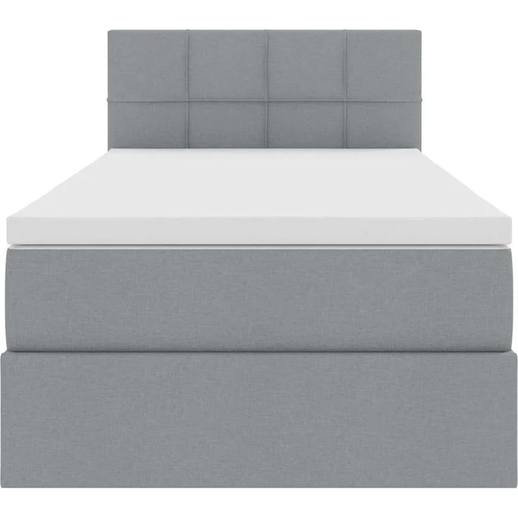 vidaXL LED-Speicherbett mit Matratze Hellgrau 100 x 200 cm Stoff 3371124 – Bild 8