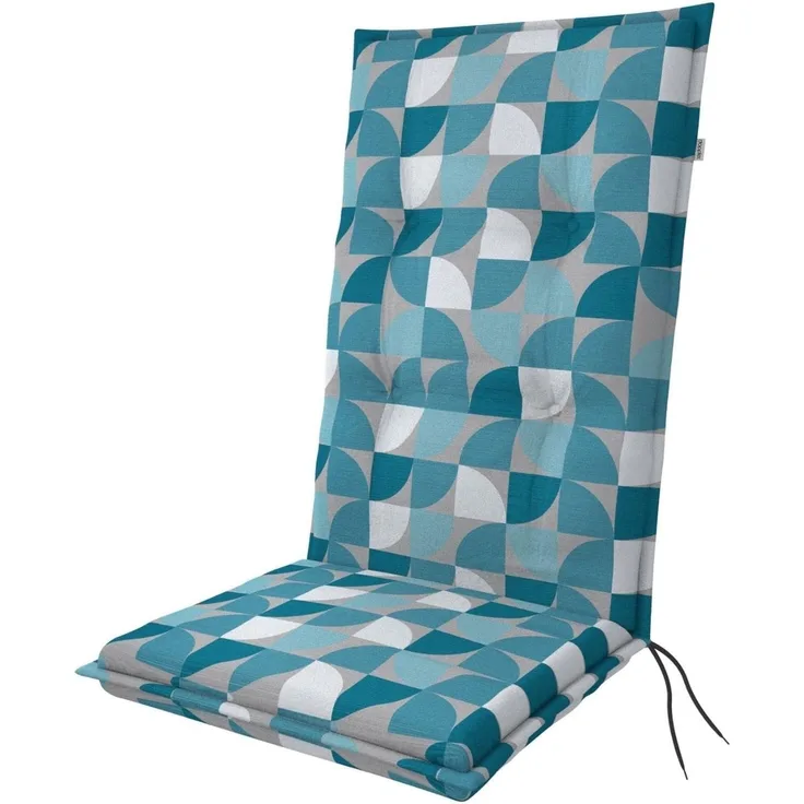 Doppler Sitzauflage "Living" High, kreis blau, für Hochlehner (119 x 48 x 6 cm)