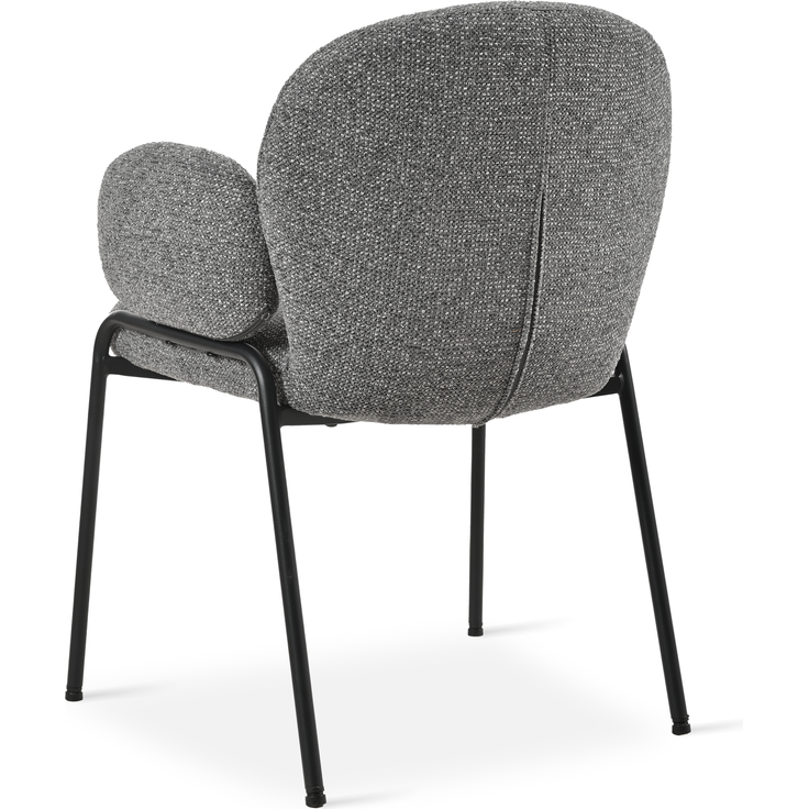 GOEURVANT 1235 Esszimmerstühle 6er-Set mit Armlehnen, Polsterstühle, Webstoff - Grau – Bild 7
