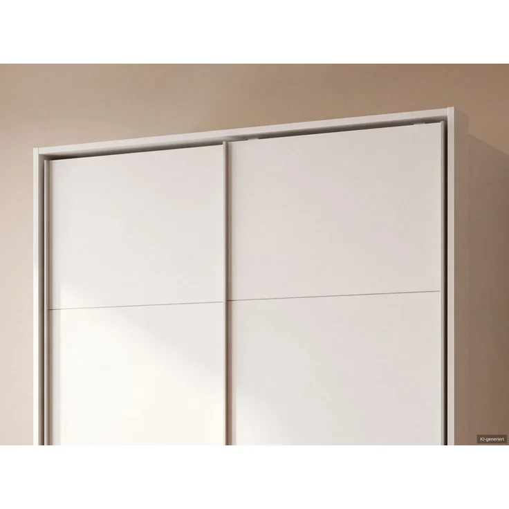Schwebetürenschrank 2trg Kleiderschrank 138cm Weiß Außenschubladen Passepartout – Bild 5
