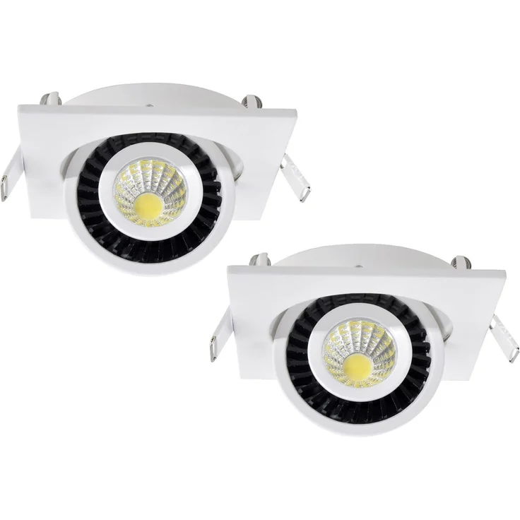 2er SET LED Einbaustrahler Weiß eckig mit schwenkbarem Spot - 8,5cm – Bild 5