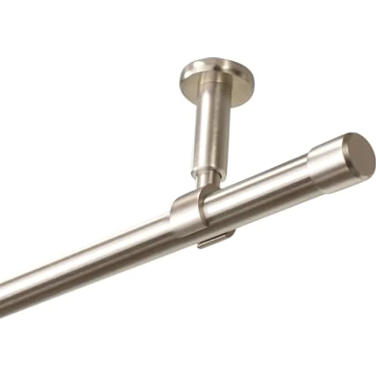 iso-design Gardinenstange Set zur Montage an der Decke mit 20 mm Durchmesser 1-läufig, Ø 20 mm, 1-läufig, Deckenmontage, geschraubt, Aluminium, Variabler Deckenabstand – Bild 2