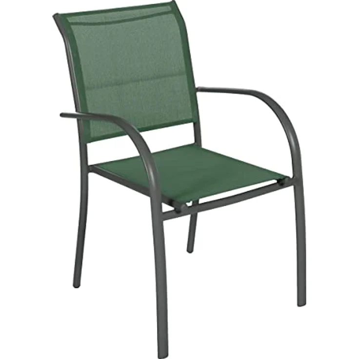 Hespéride - Piazza Stapelbarer Gartenstuhl, Olivgrün & Graphit, rostbeständig, leicht zu verstauen, Gartenmöbel für Terrasse und Balkon – Bild 1