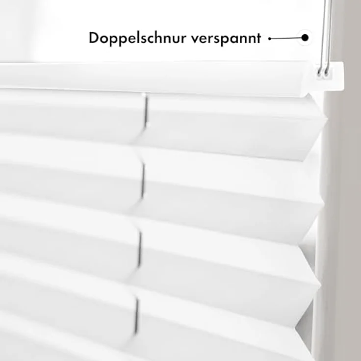 Sonello Plissee Klemmfix Faltrollo 95cm x 140cm, Weiß, blickdicht, ohne Bohren, Sicht- und Sonnenschutz für Tür & Fenster – Bild 3