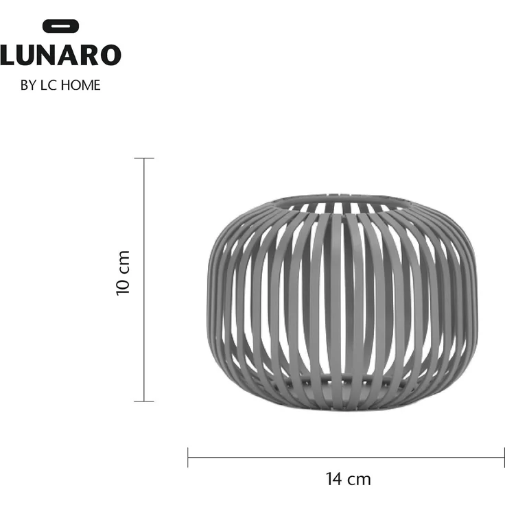LC Home Lunaro S Windlichtkorb Metall grün – Dekolaterne, Teelichthalter & Kerzenhalter –14x10x10cm – Bild 5