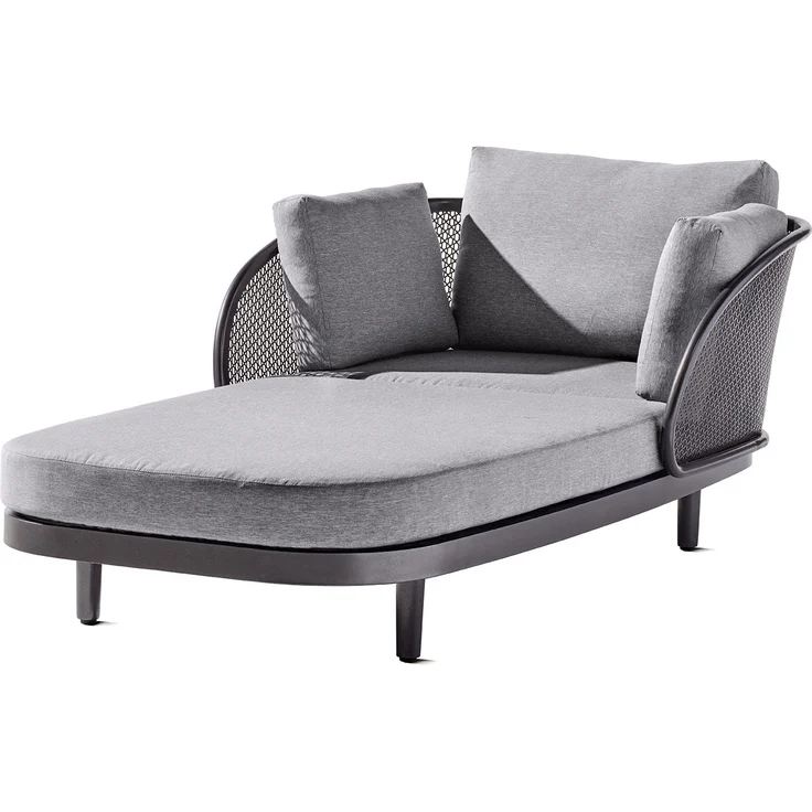 Daybed >Samoa< in hellgrau, Olefin,Polypropylen - 210x71x117cm (BxHxT) – Bild 1