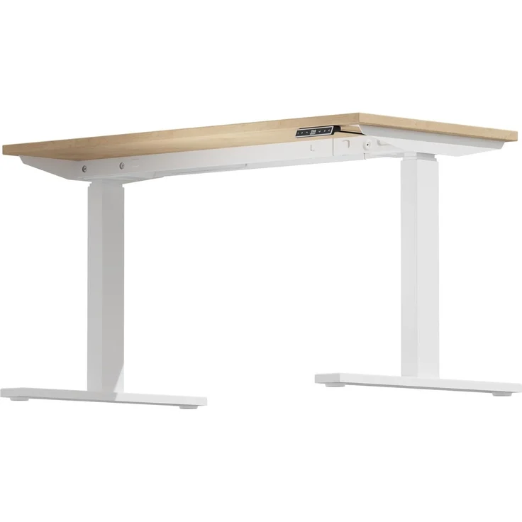 Höhenverstellbarer Schreibtisch E-WonderTech, EWT1608014, Platte 014 ahorn, Gestell 396 weiß, H 630-1280 x B 1600 x T 800 – Bild 2