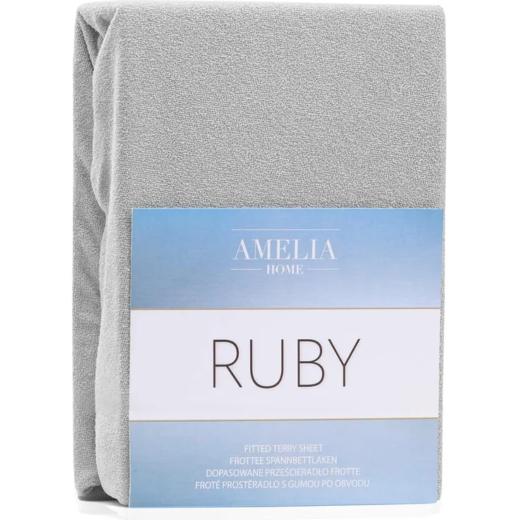 AmeliaHome Spannbettlaken 160x200-180x200 cm Frottee Baumwolle Spannbetttuch, grau