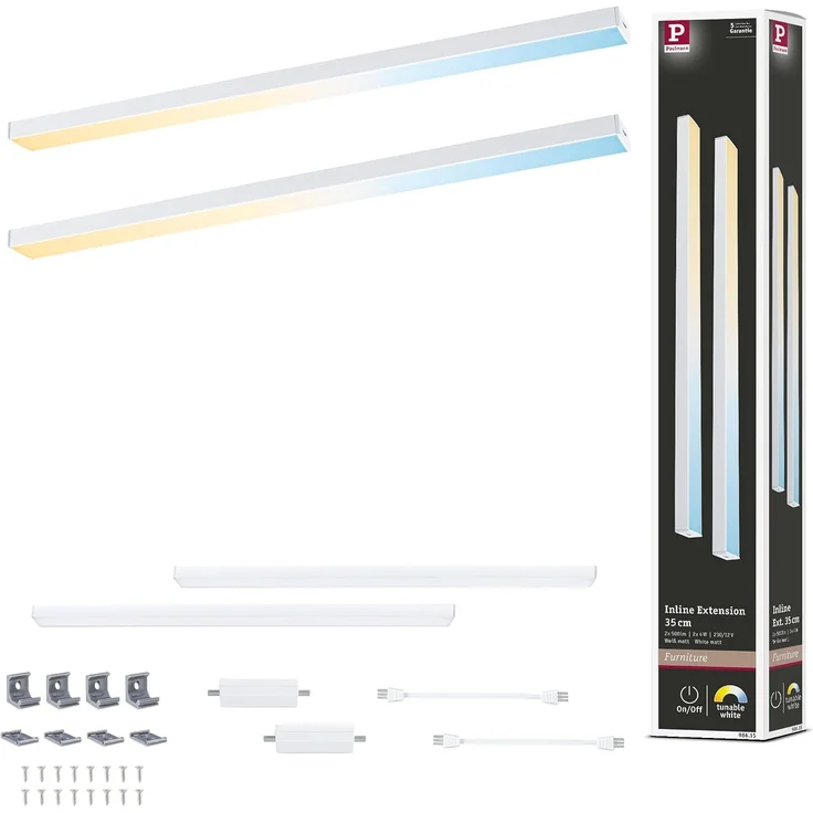 Paulmann 98615 LED Unterschrankleuchte Inline Erweiterung 2er-Set 35cm tunable white weiß – Bild 1