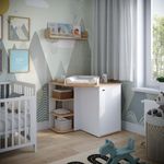 Wickelkommode Kristian Weiß/Goldkraft Eiche 85 x 77.3 cm mit Wickelaufsatz Vicco