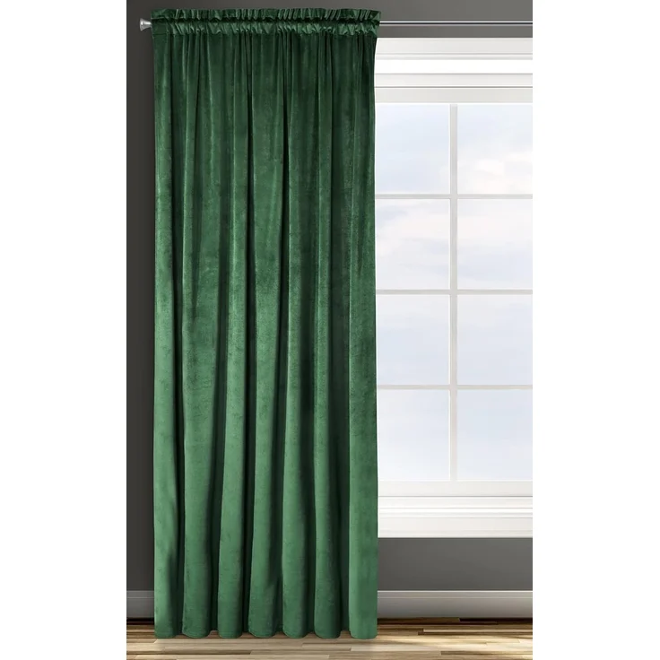 Samtvorhang Velours Vorhänge zum Wohnzimmer Prachtvoll Elegant grün 135x300 cm Kräuselband