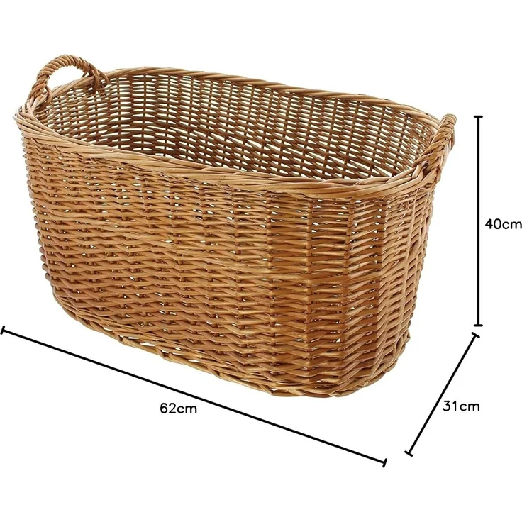 großer Wäschekorb aus Weide, 62x40 cm, Transportkorb, Spielzeugkorb – Bild 5