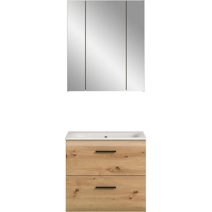 Badezimmer-Set >Ice< in artisan oak - 60x185x46cm (BxHxT) – Bild 3
