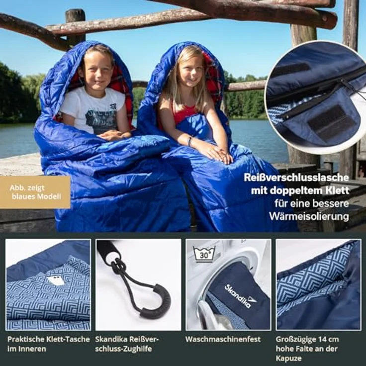 Skandika Kinderschlafsack Dundee Junior, Baumwolle, wasserabweisend, 3 Jahreszeiten, für Kinder, bis -15 °C – Bild 5