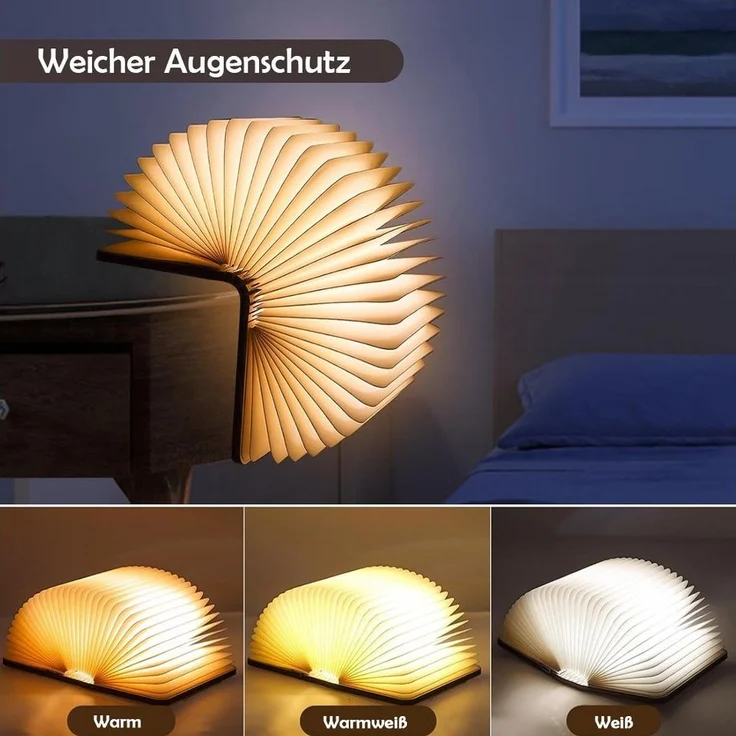 TUWENA LED Schreibtischlampe LED Buchlampe, Buch Licht Faltbare Buchlampe, USB Aufladbar Nachtlicht – Bild 2