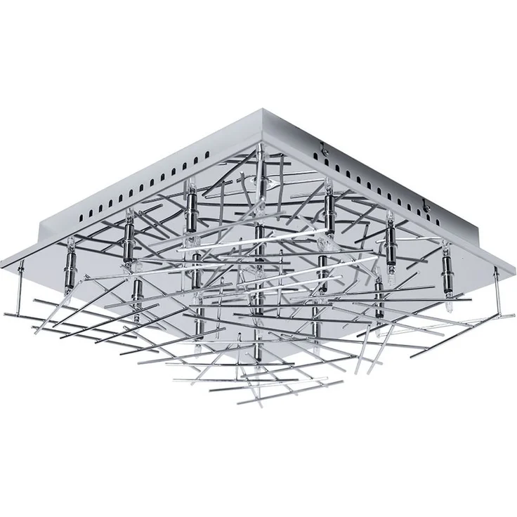 Deckenleuchte, chrom, Stäbe Design, LxB 37x37 cm – Bild 6