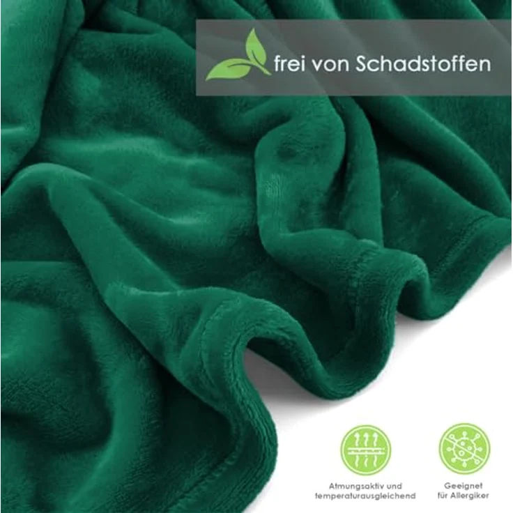 Wohndecke Premium Super Soft Flanell Kuscheldecke Sofadecke, heimtexland, super weich und flauschig, Allergiker geeignet, atmungsaktiv – Bild 4