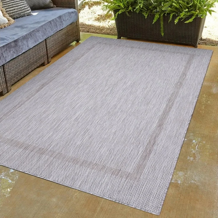 Carpettex Outdoorteppich Unicolor - Einfarbig, Läufer, Höhe: 5 mm, Teppich Wetterfest Balkon Küchenteppich Flachgewebe Sisaloptik – Bild 1