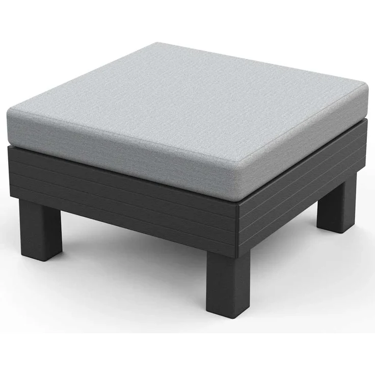 Keter Gartenhocker Graphitgrau mit Hellgrauem Kissen 447622 – Bild 1