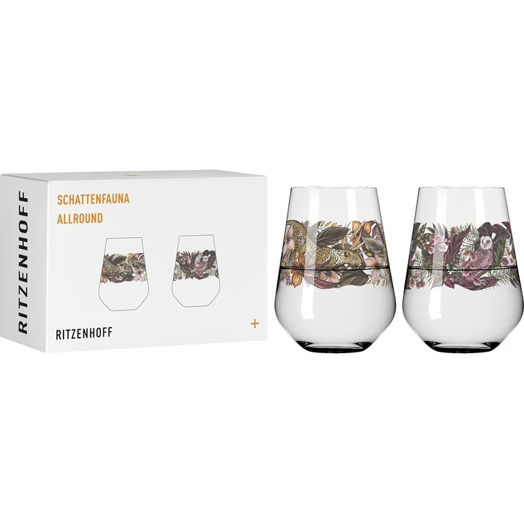 Ritzenhoff Gläser-Set Schattenfauna Allround 2er Set H23 #3 #4, Kristallglas, 19,6 x 9,8 x 13,4 cm – Bild 1