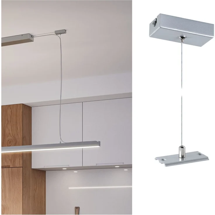 Paulmann Seilabhängung für Lichtleiste Linion 0,1-1,5 m Metall weiß – Bild 1