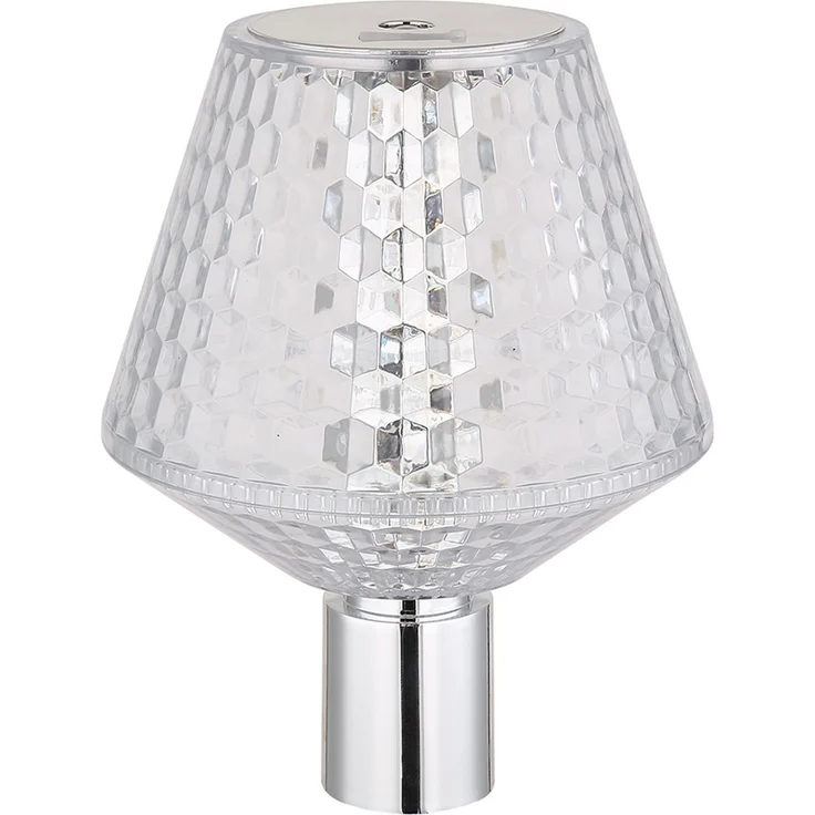 LED Flaschenaufsatz, Kristalleffekt, Touchdimmer, verchromt – Bild 9