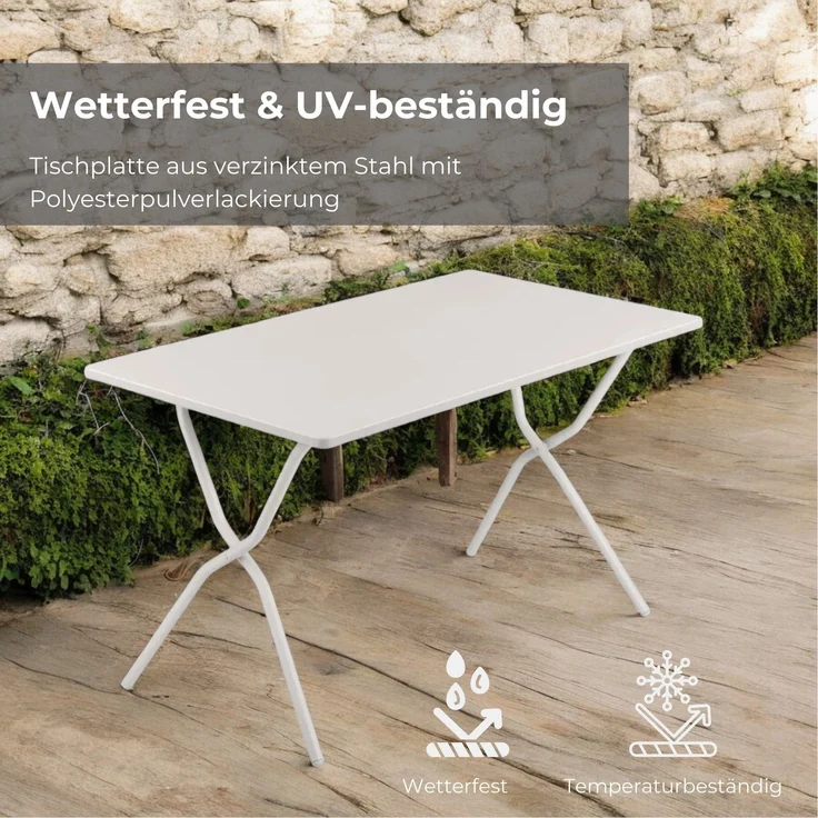 Lafuma Gartentisch Balkon Tisch BALCONY 120 x 70 Colorblock Seigle – Bild 4