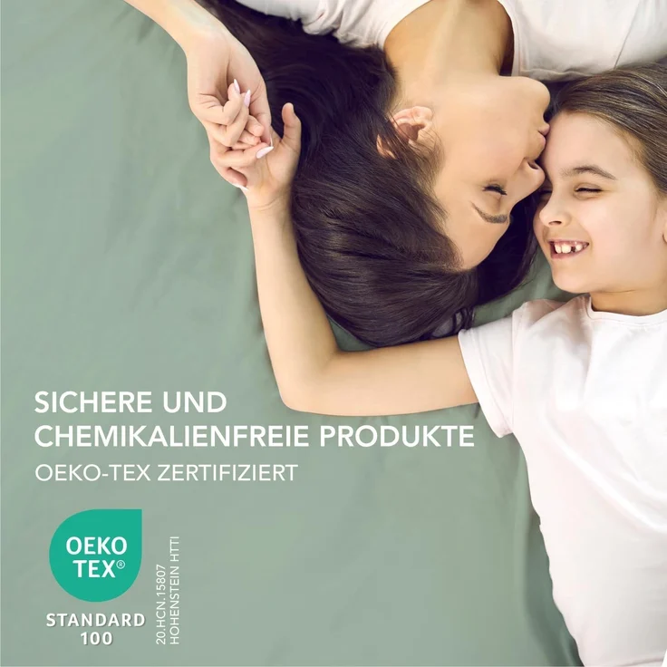 Dreamzie Spannbettlaken 120x200 cm - 35 cm Tiefe Tasche - 100% Mikrofaser Bettlaken - Hellgrün, Schadstoffgeprüft(Oeko TEX), Bettlaken mit Gummizug – Bild 6