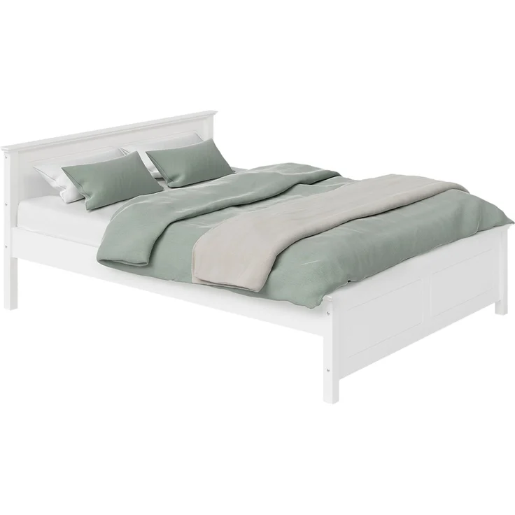 Bellamio 'Medje' Bett 160x200 cm in Kassettenoptik, Kiefer, weiß lackiert, Holzbett im Landhausstil mit Lattenrost, geeignet als Doppelbett – Bild 10