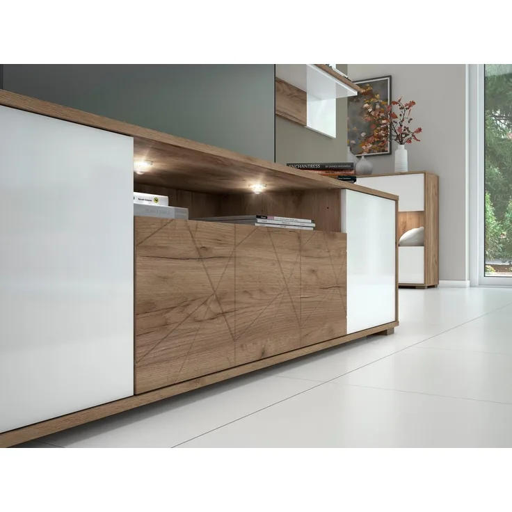 Places of Style TV-Board Stela, mit Push-to-open und Soft-Close-Funktion, Hochglanz UV-lackiert