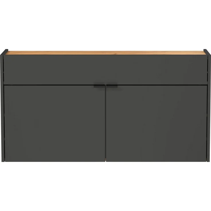 Germania Hängender Mehrzweckschrank 1398-549 GW-Ameca, in Graphit/Eiche, geringe Tiefe, optimal für schmale Flure, 110 x 57 x 22 cm (BxHxT) – Bild 2